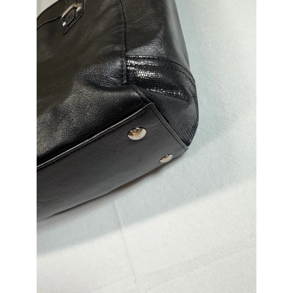 Coach Black Leather‎ Tote Bag Designer Handbag Purse Carryall Business